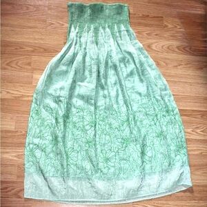 Green Floral Maxi Skirt